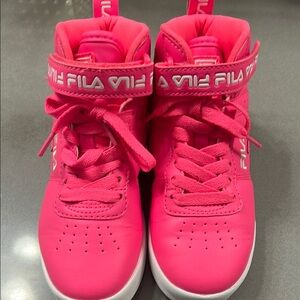 Fila Kids Pink High-Top Sneakers